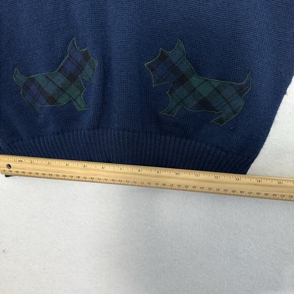 Vtg Pendleton Wool Sweater Vest Womens S Blue Scottish Dogs Preppy Dark Academia - Picture 11 of 15